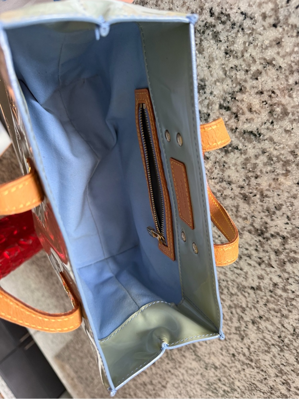 Louie Vuitton purse light metallic blue color - Picture 13 of 15